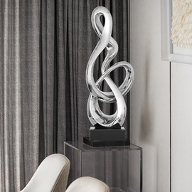 酒店电镀树脂摆件客厅现代创意，家居雕塑抽象工艺品结婚礼物装饰