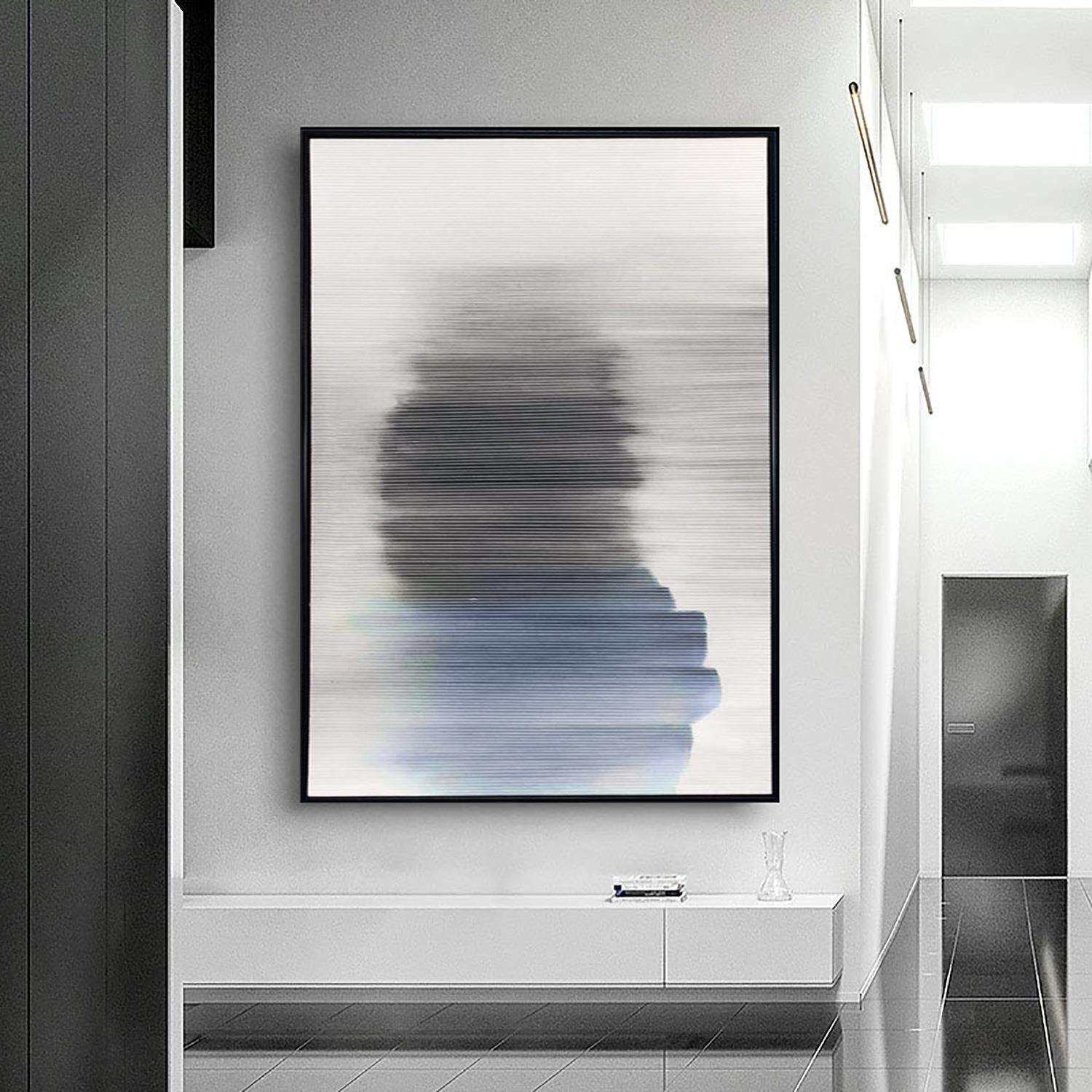 玄关装饰画 画心艺术抽象印象现代简约风景画北欧风横版客厅挂画