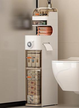 卫生EYI间夹缝收物纳柜抽屉式带灯厕窄缝储落柜浴所室地缝隙柜侧