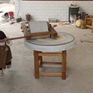 石碾子老式家用石磨手推幼儿园体验复古怀旧民宿景区公园摆件压面