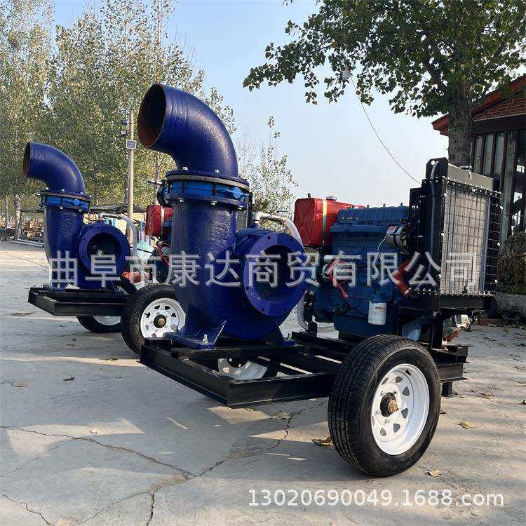 柴油抽水泵图片移动式排涝泵大流量抽水排涝泵工程排涝大坝抽水