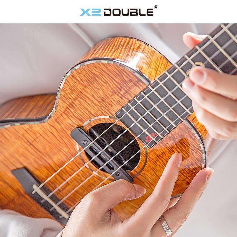 DOUBLE德博U0尤克里里加振拾音器自带混响合唱延迟演出加震音孔