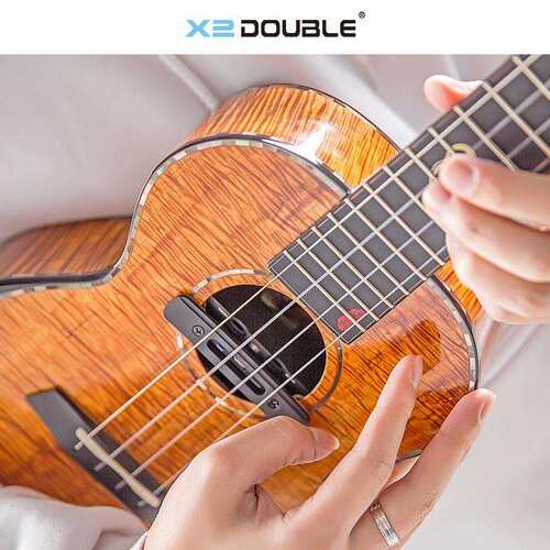 DOUBLE德博U0尤克里里加振拾音器自带混响合唱延迟演出加震音孔