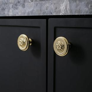 不止黄铜indoors法式金色银色柜门把手衣柜门鞋柜抽屉黄铜小拉手