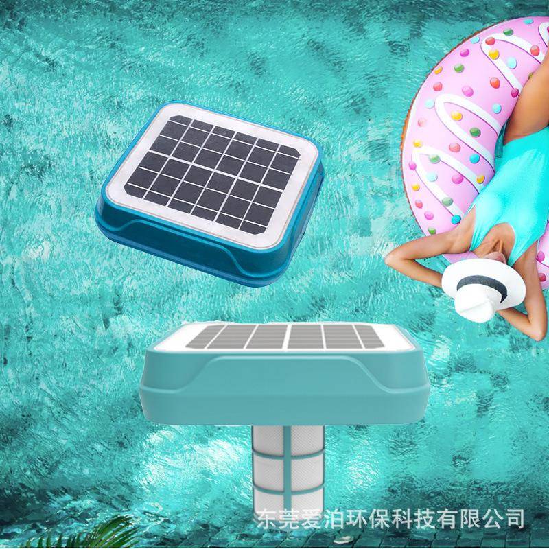 太阳能驱动电离器泳池铜离子水处理器鱼池景观除藻Solarionizer