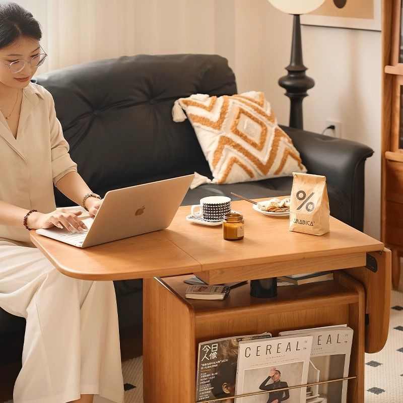 实木升降折叠移动茶几客厅小户型沙发家用推车茶桌餐桌多功能两用