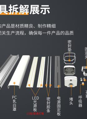 铝塑防水方形三防灯3SCD-TL830cm0.6m阻燃1防爆.米240w60w耐高温L
