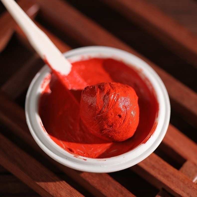 双维朱磦印泥 书法作品朱砂印泥陶瓷盒装30克书画篆刻印章专用泥