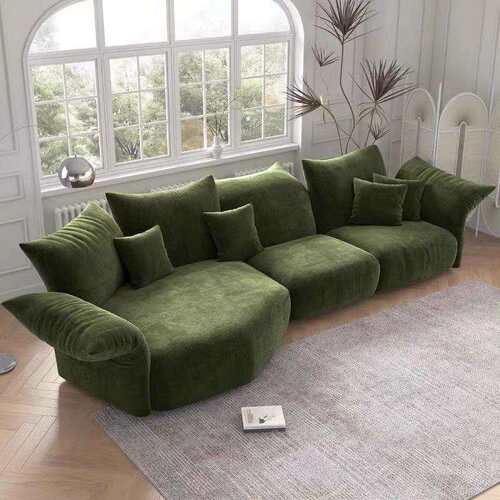 意式极简雪尼尔花瓣沙发设计师款客厅组合转角沙发异形布艺沙发