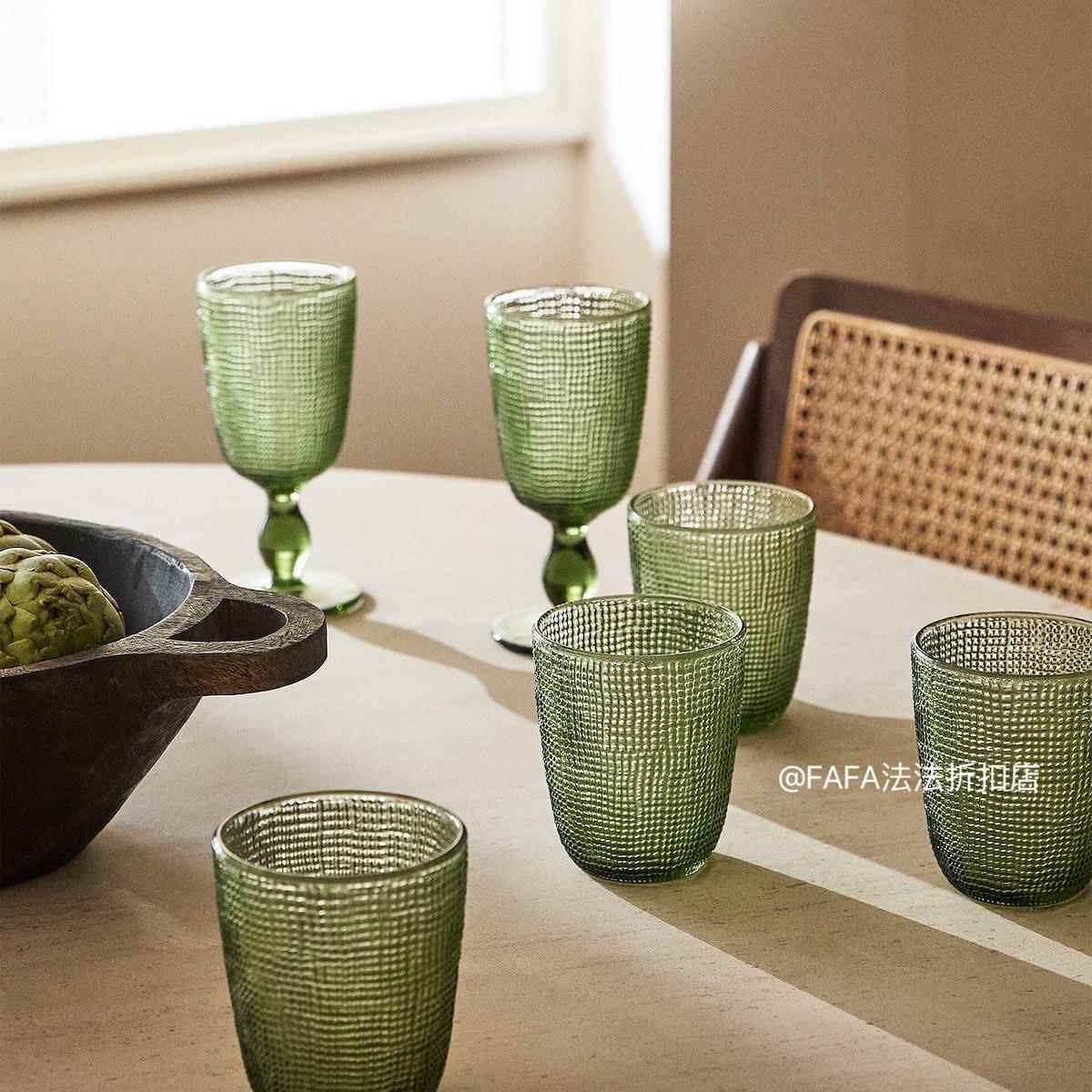 特价/北欧高脚杯玻璃平角杯红酒杯香槟漱口杯餐具果汁杯