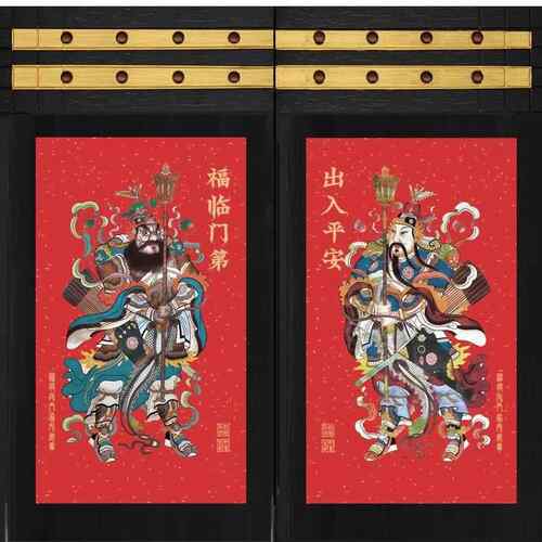年画门神贴画手绘门贴门幅守门神将新春对联春联新年2025春节装饰