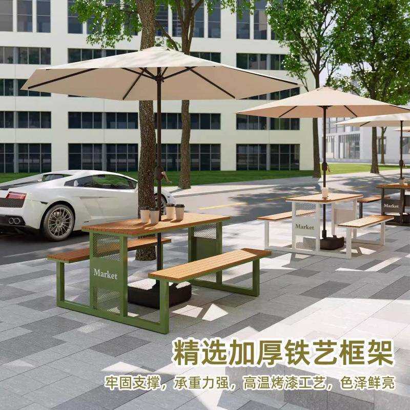 2025新款户外防腐公园长凳桌椅庭院咖啡厅休闲餐桌组合花园长桌子