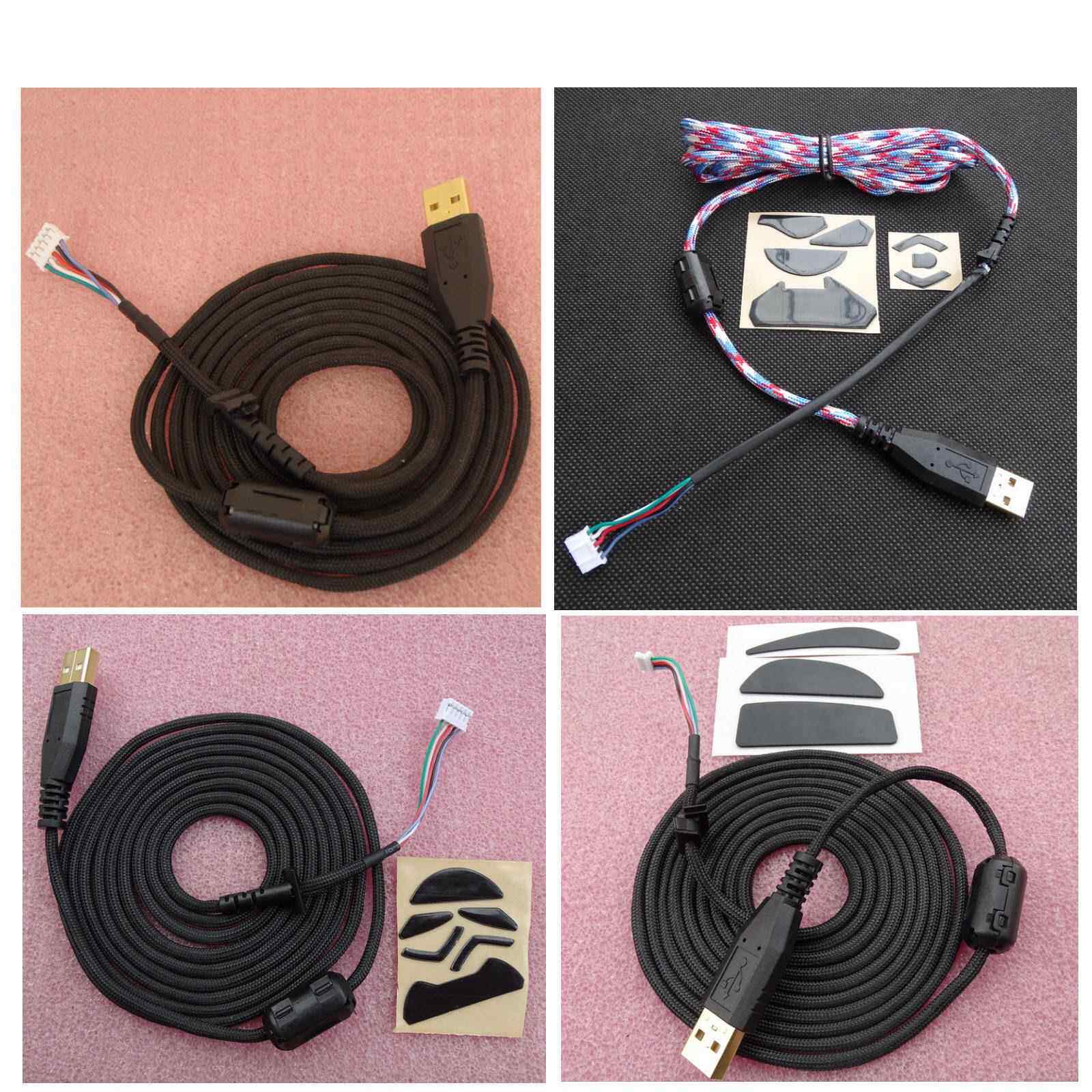 usb伞绳鼠标线G502 GPRO G402 G500S G500 G403 G303 G400S送脚贴