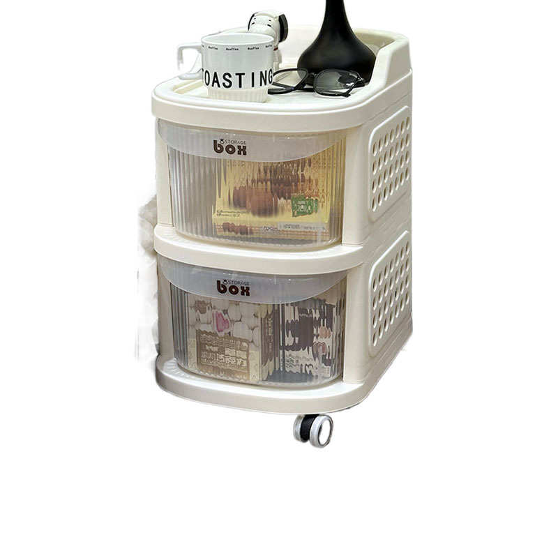 yhu床头柜2024新款小推车置物架床边柜平替可移动轻奢高级感零食