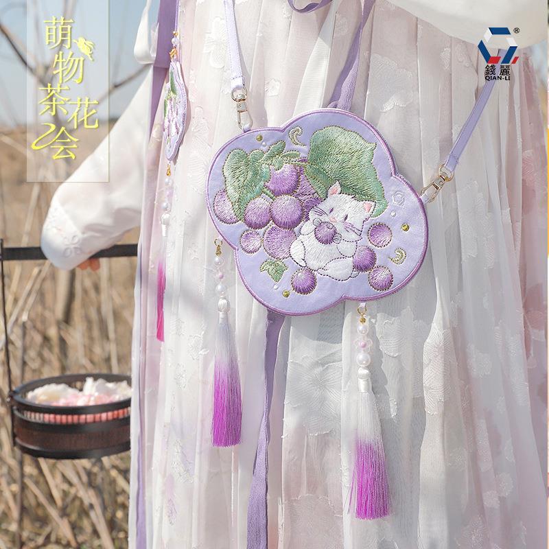 【钱丽】绣花包包儿童配饰卡通刺绣挂件斜跨汉服包古风汉服配饰