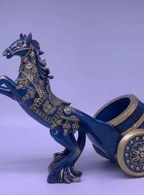 招财马拉车摆件客厅红酒架摆件高档次轻奢装饰品摆件乔迁新居酒柜