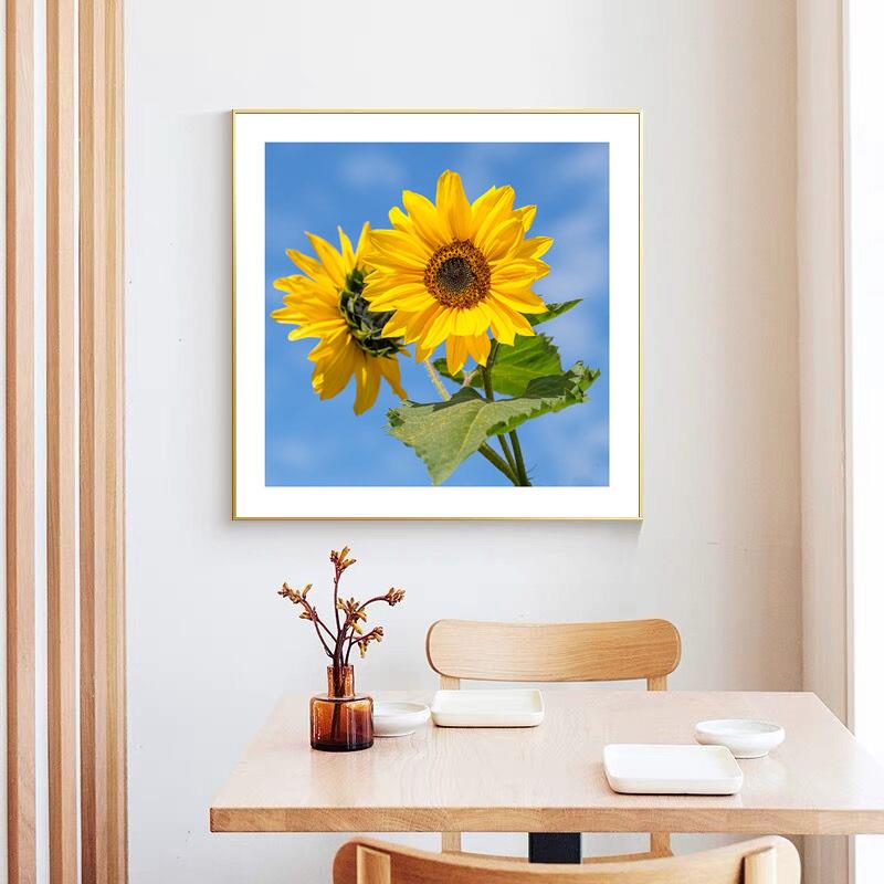 向日葵装饰画儿童房挂画治愈系壁画现代简约卧室床头房间家居挂画