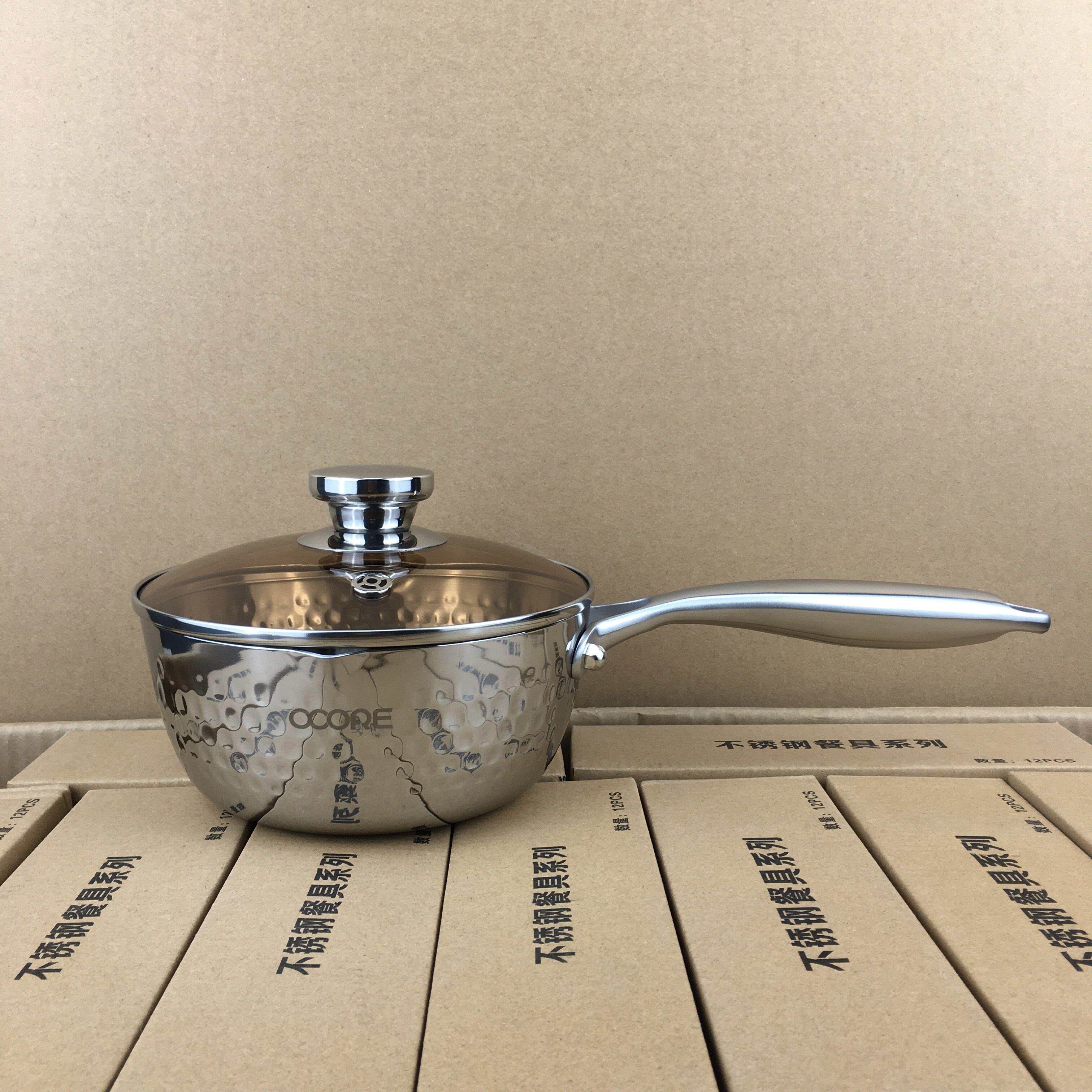 316L不锈钢雪平锅家用小奶锅宝宝副食品锅不沾锅煮面汤锅电磁炉小