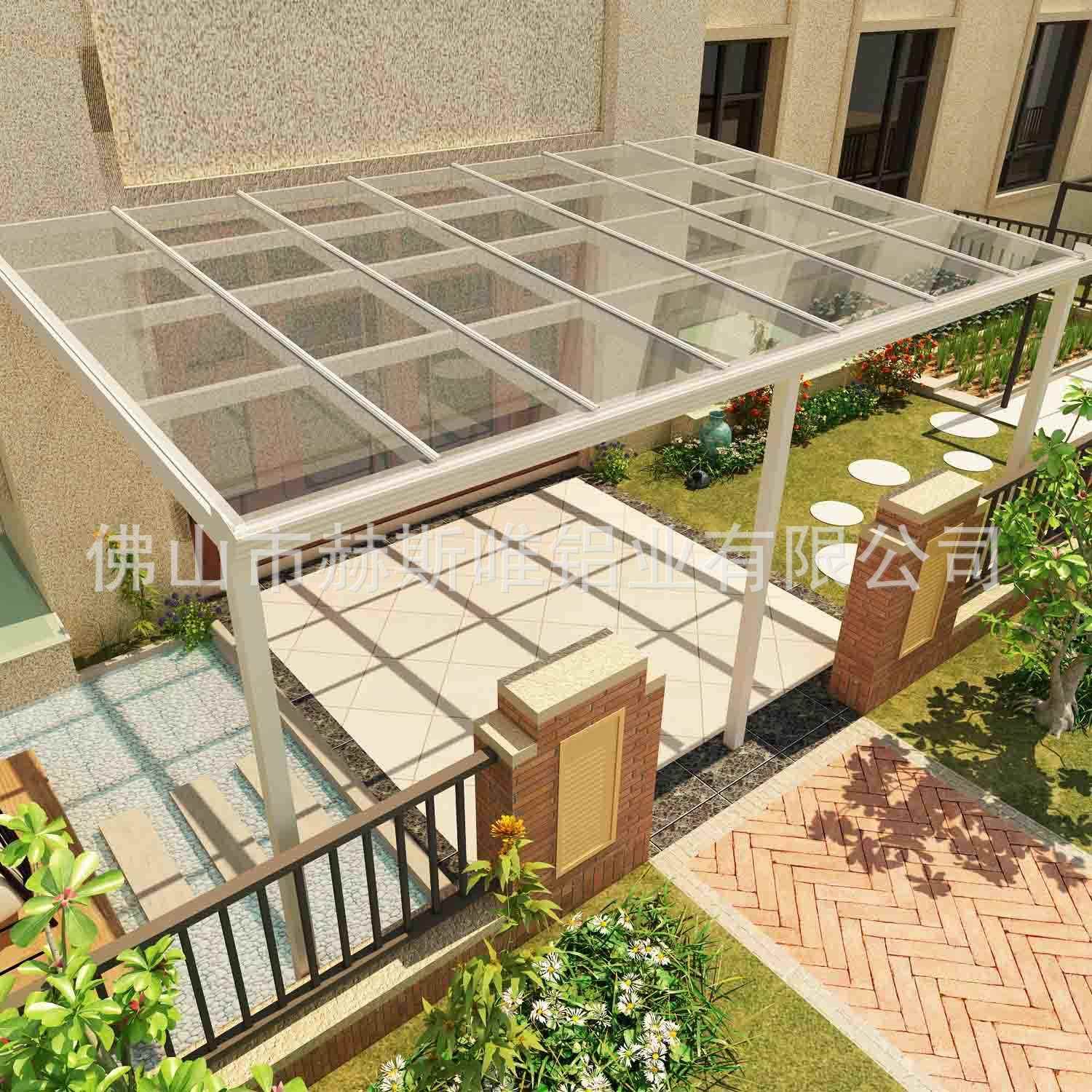 1铝合金阳光房隔热玻璃顶房子别墅庭院露台钢化玻璃阳光房封阳