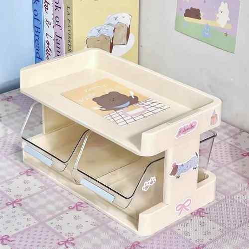 宿舍桌面收纳架大学生多层办公桌工位置物架化妆品收纳盒寝室书桌
