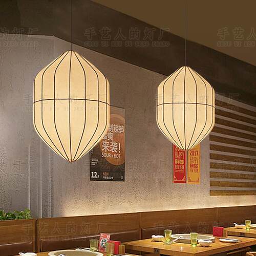 新中式餐饮吊灯宋代美学酒店宴会厅吧台灯中国风禅意复古布艺灯具