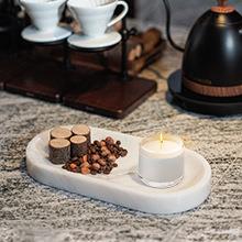 厂家天然大理石托盘椭圆形首饰收纳家居摆件装饰品样板间酒店软装