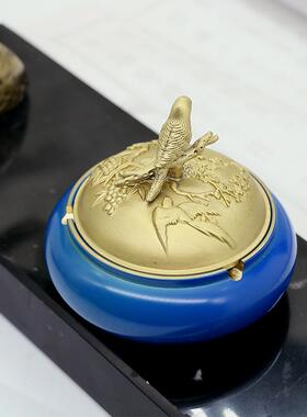 博喜烟灰缸客厅茶摆台茶具配件设办茶桌家用公摆件个性室885烟灰