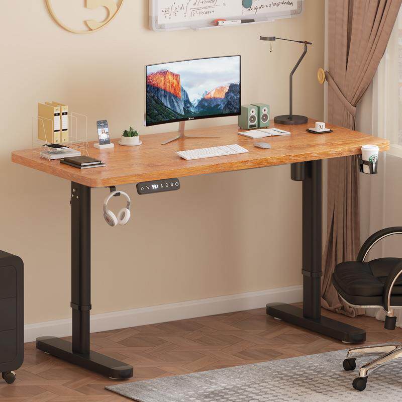 实木动605升降桌电脑桌家用电作办桌公书桌智能电竞桌工台桌子升