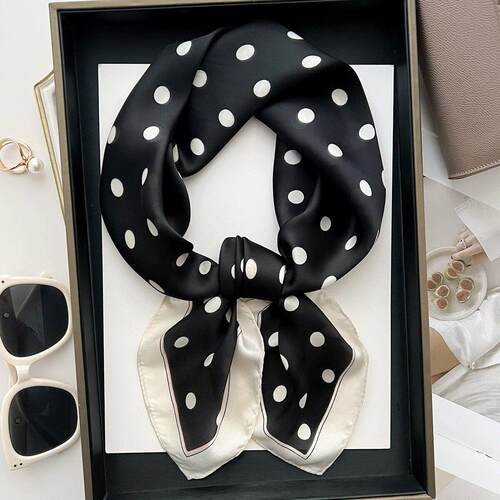 Striped small square scarf women