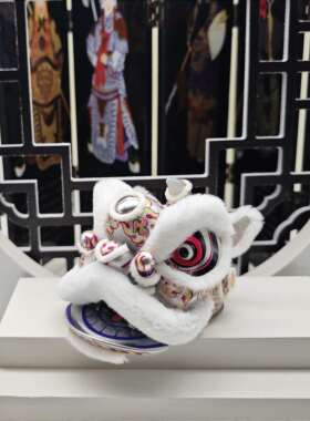 BUHU醒狮汽车摆件 中控招财装饰国风广东特色纪念品手板