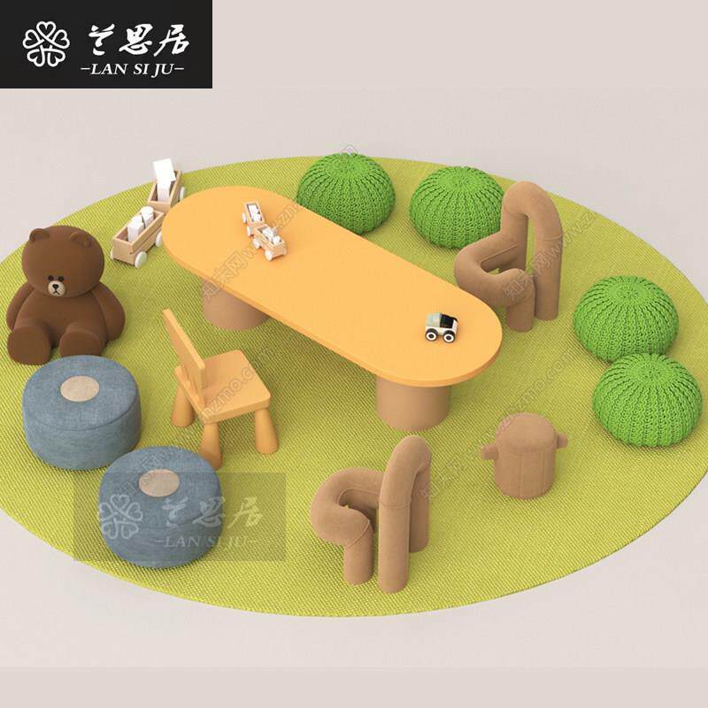 幼儿园儿童学习桌椅组合宝宝学生书桌家用书桌样品屋展示中心活动