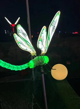 LED动态蝴蝶灯露营景观灯户外昆虫动物电动蜻蜓蜘蛛蜜蜂幻彩