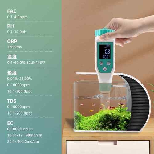 高档高度泳余氯精检测仪多功能水质酸碱度海缸率盐度计ec电导测池