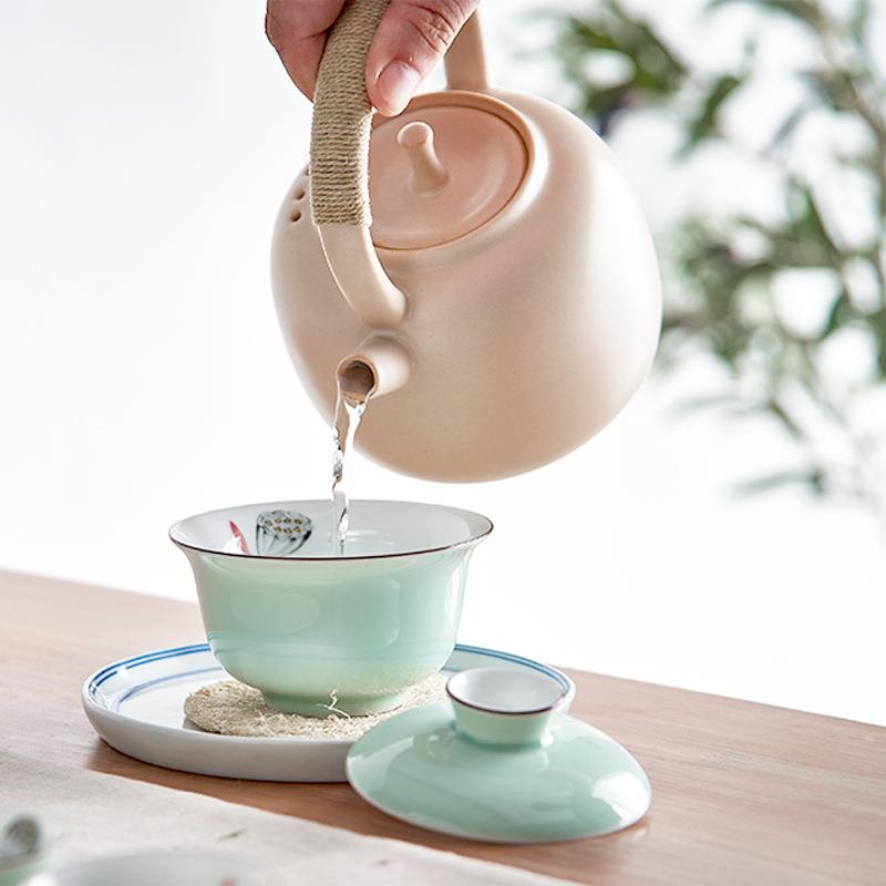 家用陶瓷烧水壶泡茶煮茶器提梁茶壶明火电陶炉陶壶大号大容量