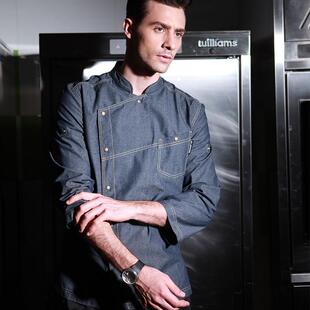 正品多米来厨师长工作服男短牛袖夏季高饮档厨房店酒餐餐厅厨师服