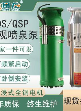 QSP喷泉泵380V音乐喷泉水产养殖不锈钢过滤耐频繁启动喷泉泵