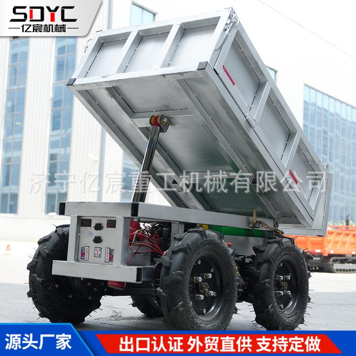 出口小型四驱遥控车农用仓库家用全地形轮式搬运车液压山地自卸车