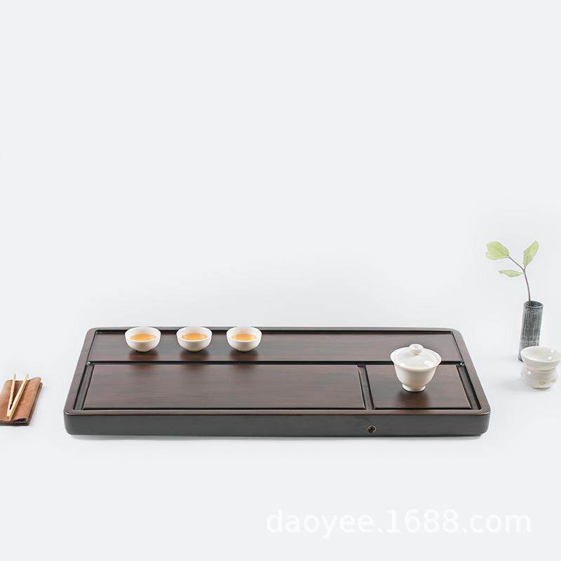 匠一 天整1808然块黑檀木茶盘 实茶台 原大小号家用木茶木海排水