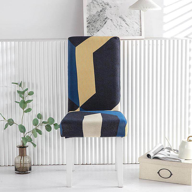 现代简约万能连体弹力椅套家用防污餐椅套 餐厅酒店印花椅子套