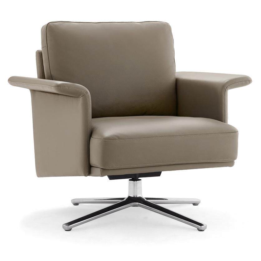 酒店单人转椅 休息区接待椅商务办公洽谈椅子皮质沙发椅