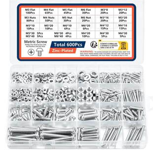 24 grids Screws Bolts and Nuts Assortment Kit Metric Machine