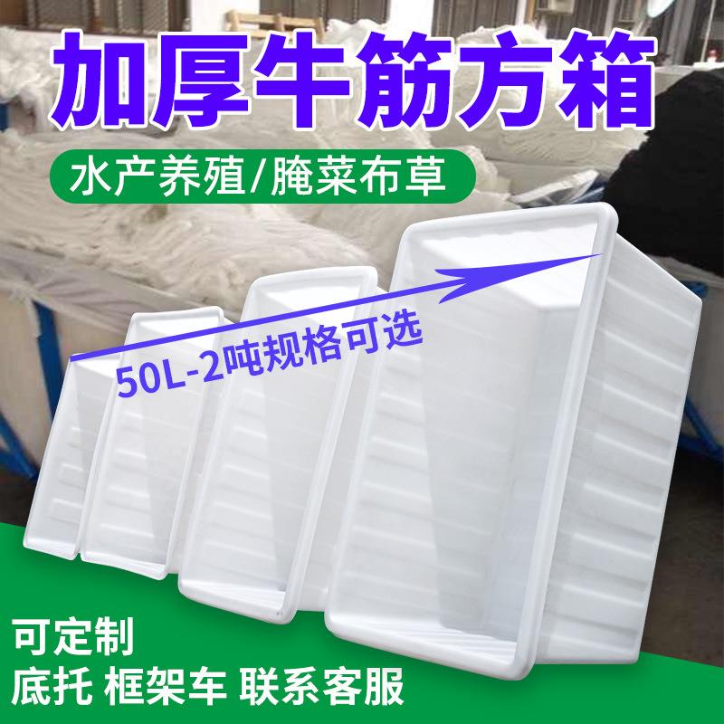 塑料加厚50L-2吨牛筋方箱pe水产养殖箱白色食品级1000升牛筋方箱