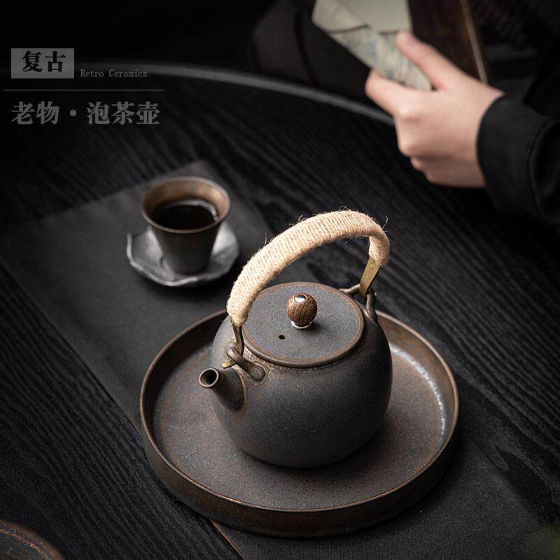 复带古餐陶瓷茶壶大容量厅民泡茶壶中式宿提梁壶创意提tlh22042壶