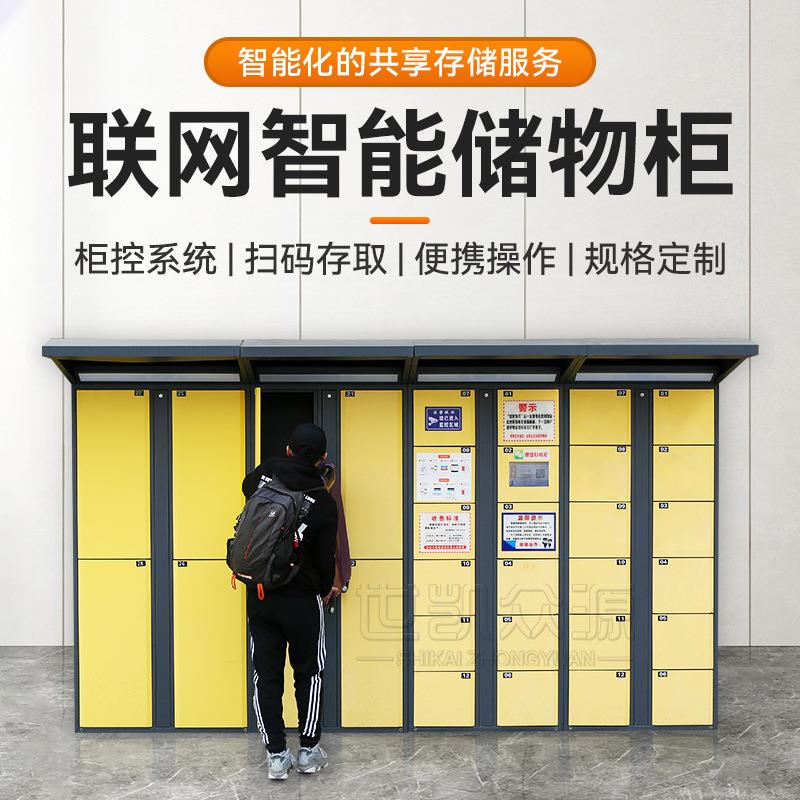 商超电子存包柜车站智能行李寄存柜扫码收费共享储物人脸指纹密码