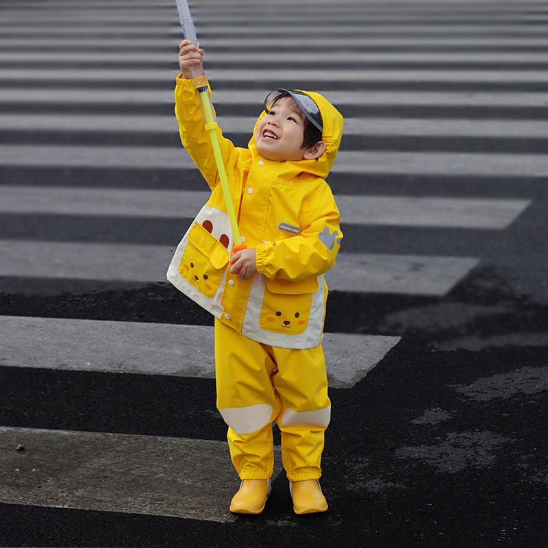 儿童雨衣套装男童女童女孩幼儿园上学专用防水全身两件式雨衣