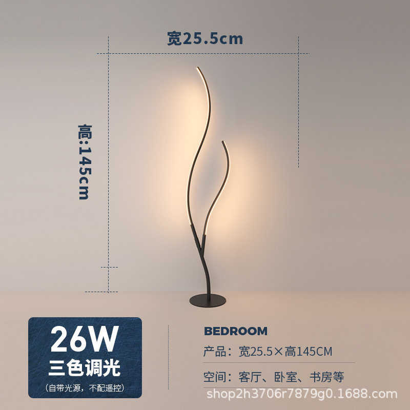 立式线条艺术直销落地灯工厂圆形led个性小树枝简约曲线底座光源图片