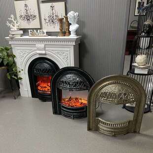 法式壁炉柜客厅美式复古玄关柜复古实木火取暖拱形壁炉装饰柜