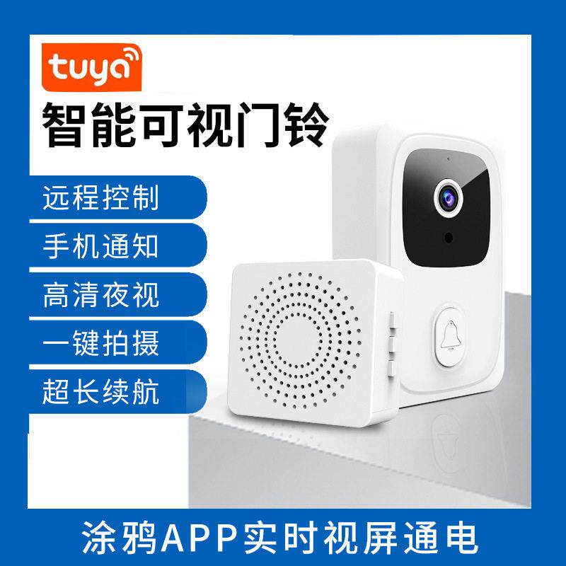 可视对讲门铃涂鸦WiFi低功耗无线智能门铃家用远距离夜视双向对讲
