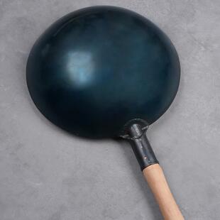 炒酒店厨师涂961专用无层烤蓝纯铁锅商用炒菜免锅不沾开锅老式 炒