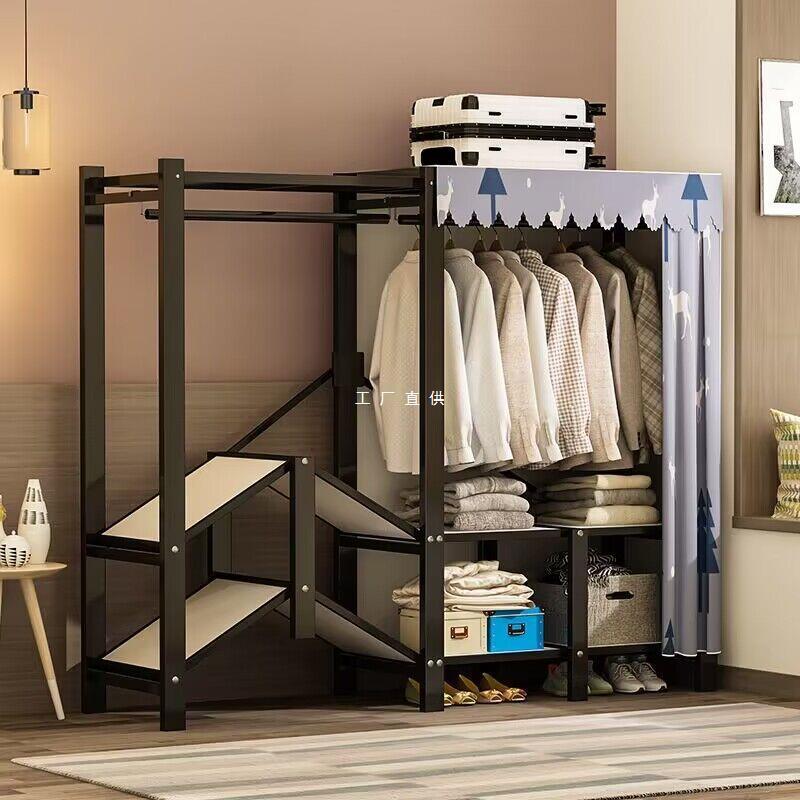 挂衣架落地折叠布衣柜家用卧室防尘衣帽架出租房宿舍放衣服的架子